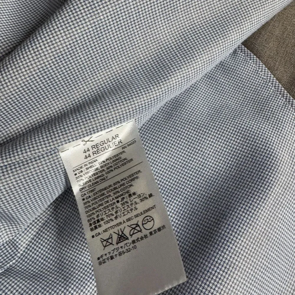 Banana Republic‎ Blazer Mens 44R Slim Fit Brown Herringbone Wool